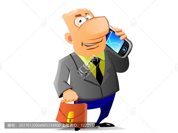在手機上說話的商人