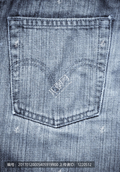 藍(lán)色牛仔褲口袋