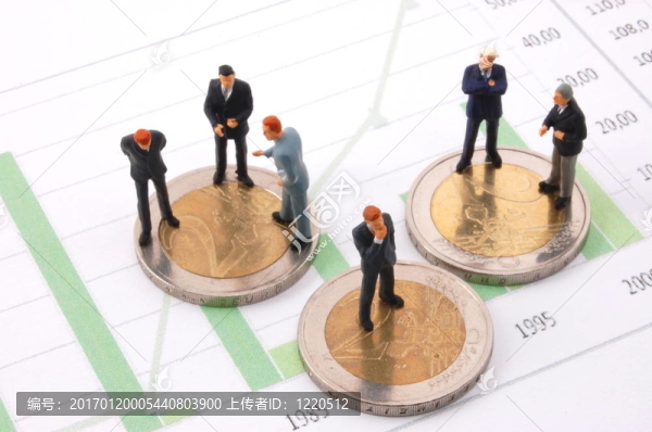 商人和金錢在一張圖表上