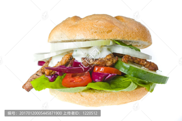 烤肉串的三明治
