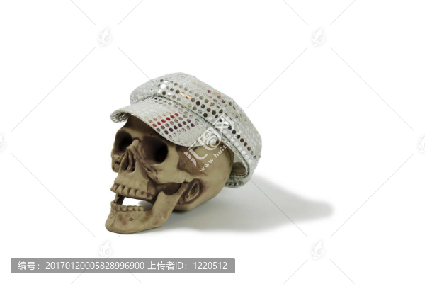 骷髏頭上有火花的帽子