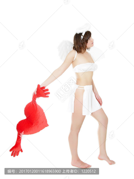 穿紅色衣服的少女