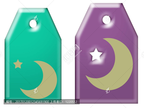 月亮星星剪出來的禮物標(biāo)簽