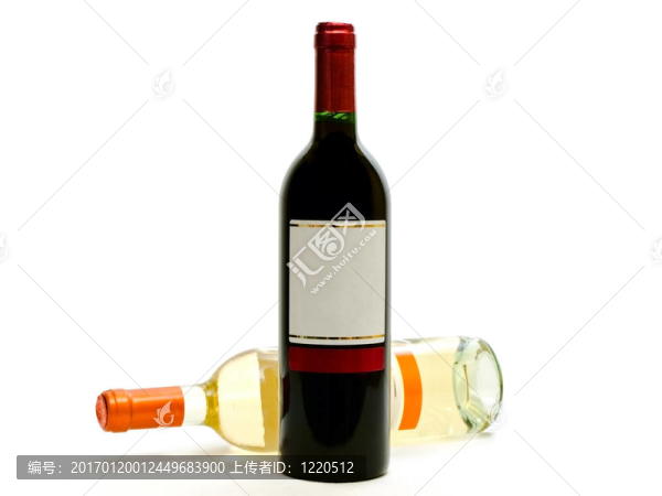 紅葡萄酒和白葡萄酒瓶