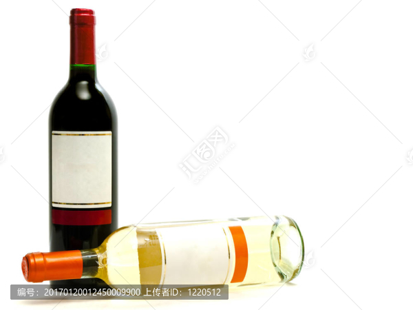 紅葡萄酒和白葡萄酒瓶