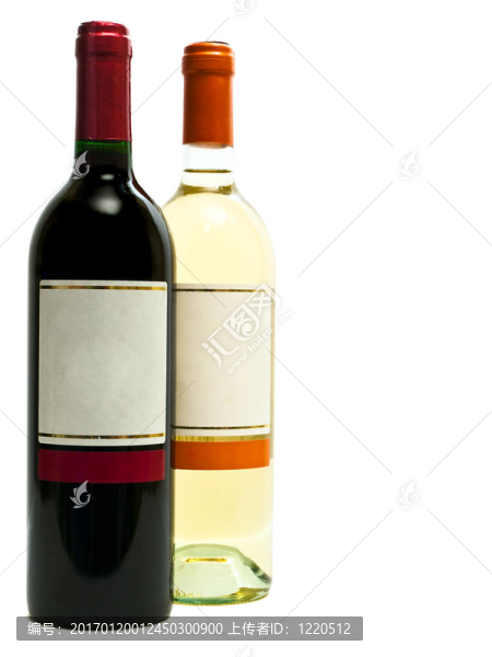 紅葡萄酒和白葡萄酒瓶
