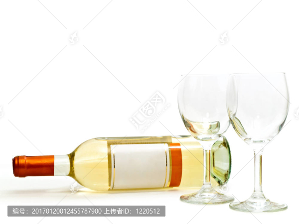 白葡萄酒與酒杯