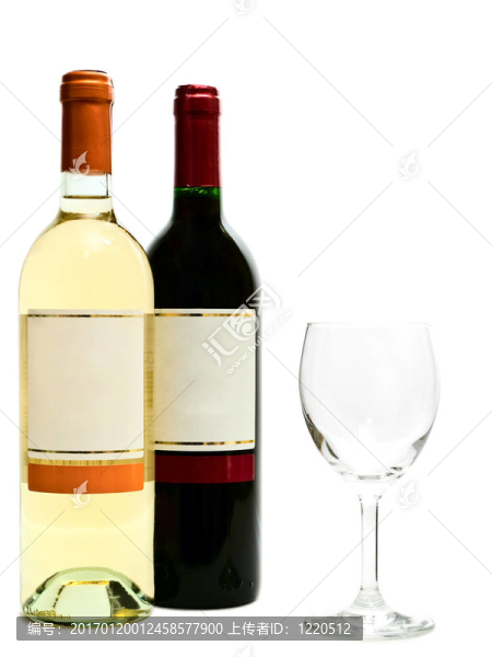 白與紅葡萄酒與酒杯