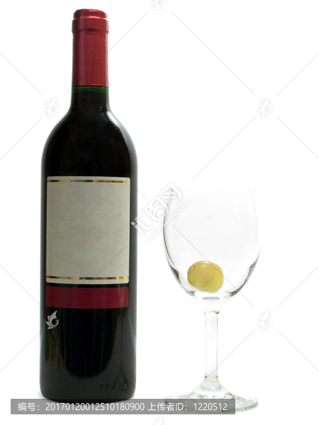 紅葡萄酒與酒杯和葡萄