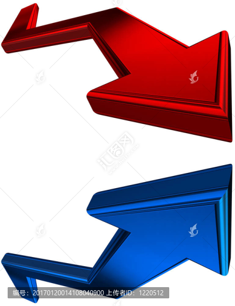 紅色和藍(lán)色3D箭頭