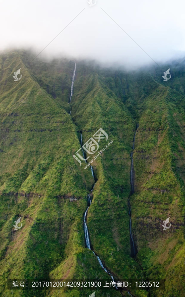 瀑布在考艾山waialeale