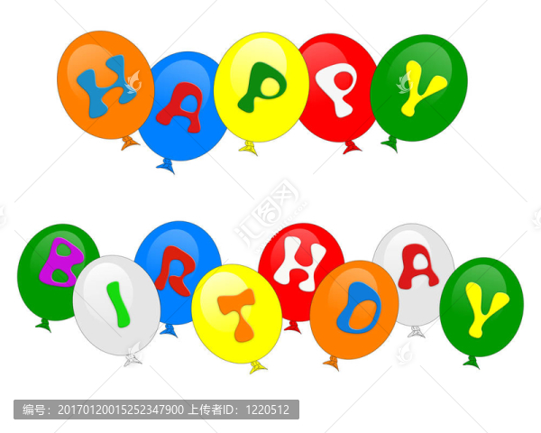 生日快樂氣球邀請(qǐng)隔離