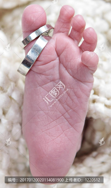 嬰兒的腳環(huán)拍攝特寫(xiě)