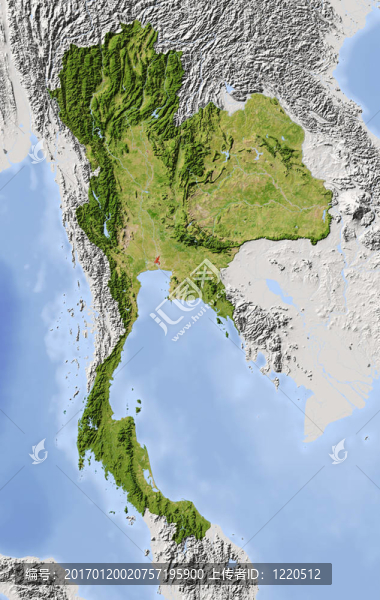 泰國；陰影地形圖