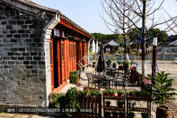 園林灰磚建筑,古建筑,中國元素