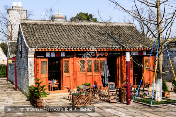 園林灰磚建筑,古建筑,中國元素