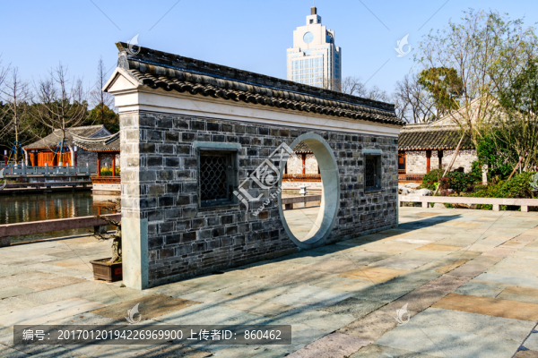 園林灰瓦,古建筑,園林景觀
