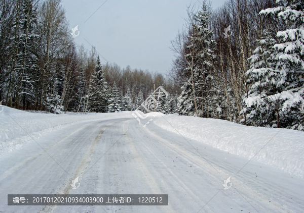 白雪覆蓋的鄉(xiāng)間道路