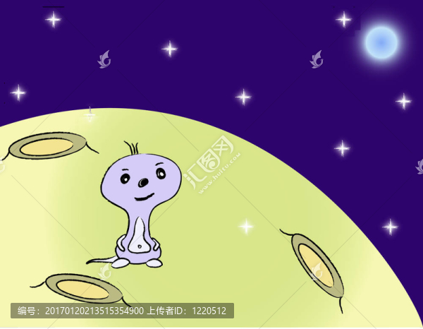 對月球外星嬰兒的插圖