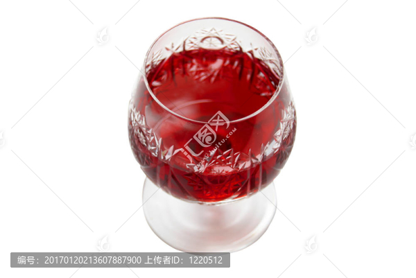 美麗的水晶紅酒酒杯。