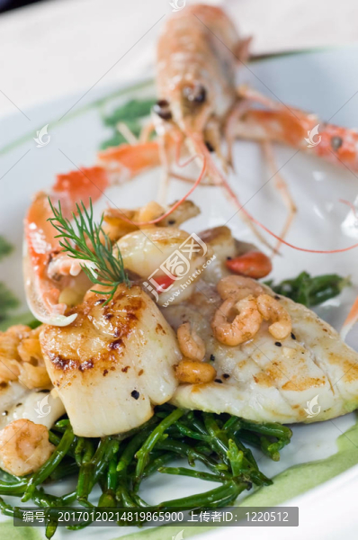 Langoustine和扇貝
