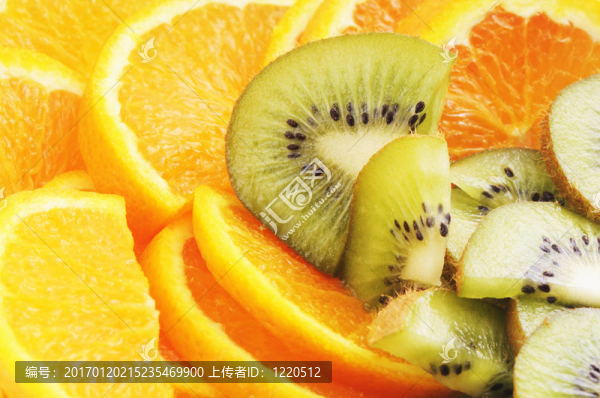橙子和獼猴桃近距離特寫
