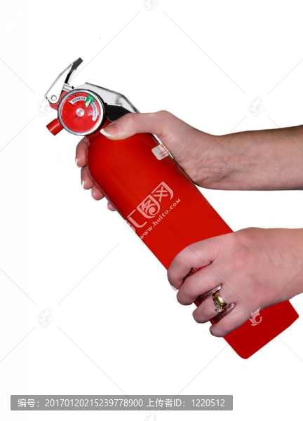 拿著滅火器