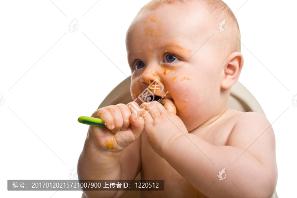 寶寶學習飼料。