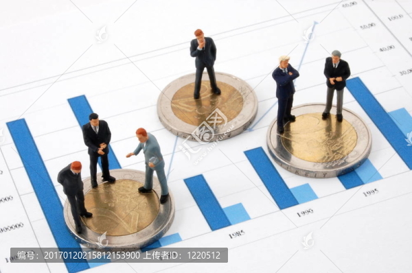 商人和金錢(qián)在一張圖表上