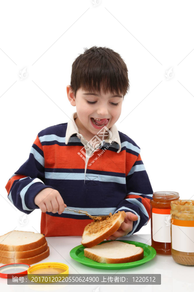 可愛的5歲花生醬果凍三明治