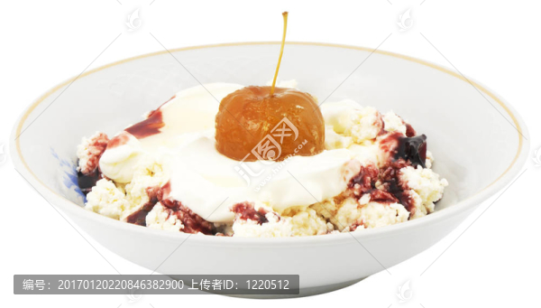 凝乳果醬和蘋果