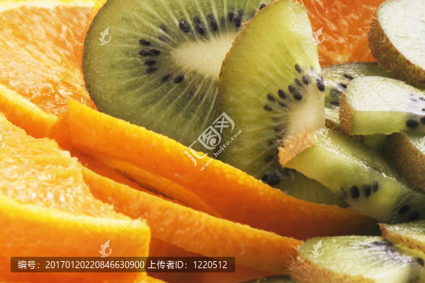 橙子和獼猴桃特寫