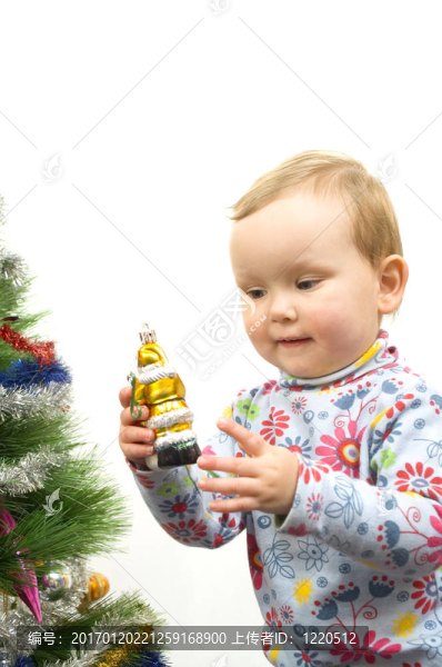 嬰兒和圣誕樹