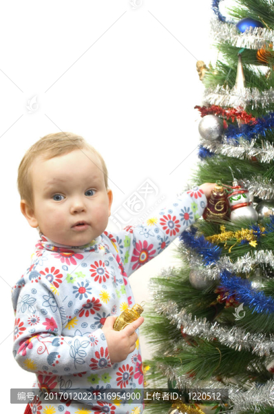嬰兒和圣誕樹