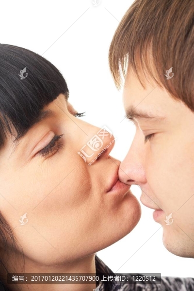 吻。幸福的夫妻。