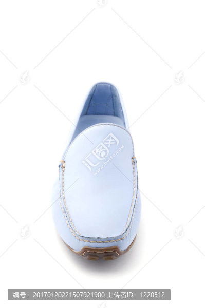 白色背景上的藍色鞋子
