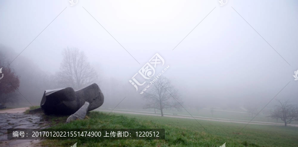 沉思的石頭和神秘的霧