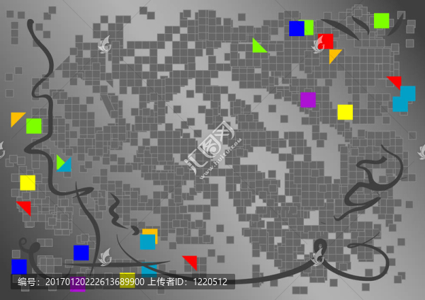 中文摘要像素螺旋背景