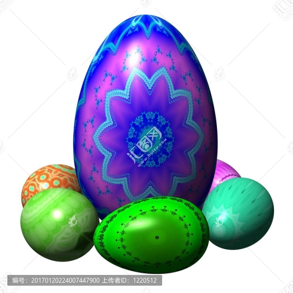 白色背景上分離的復(fù)活節(jié)彩蛋組合物