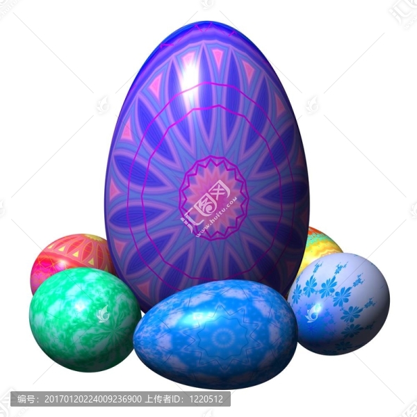 白色背景上分離的復(fù)活節(jié)彩蛋組合物-匯圖網(wǎng) www.fosd68.com 白色背景上分離的復(fù)活節(jié)彩蛋組合物