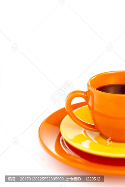 橙色的咖啡杯