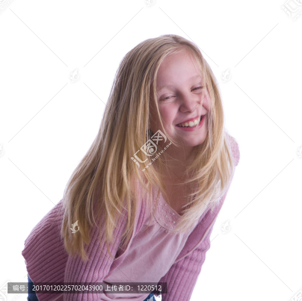 女孩笑，直到紅色