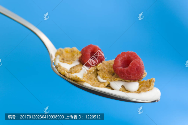 勺子上的玉米片