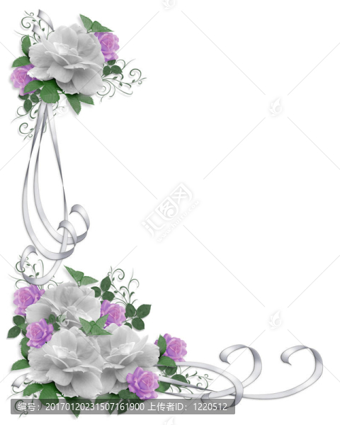 婚禮邀請(qǐng)Border,White,Ros