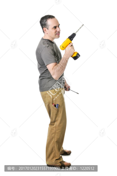 用鉆頭和螺絲刀的勤雜工