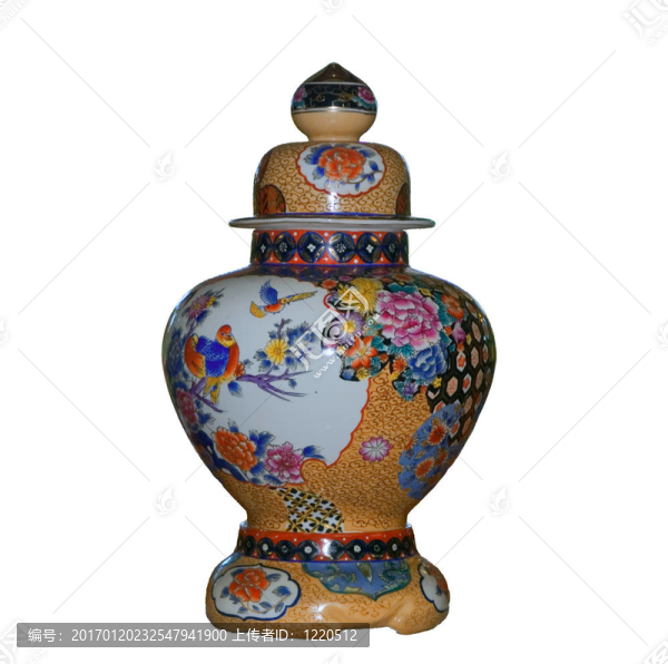 白色背景上的中國花瓶