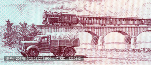 貨車與蒸汽客車交叉高架橋