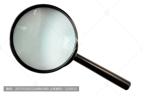 白色背景上的放大鏡。