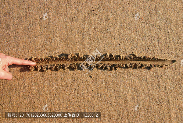 在沙子上畫一條線。古老的隱喻。