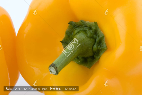 一個黃色的辣椒特寫。